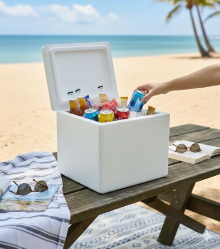 Image of 30 Litre EPS Insulated Ice Box | Lightweight Expanded Polystyrene (EPS) Thermal Cooler | Reusable Insulated Cooler | Food, Fish & Vaccine Storage Box