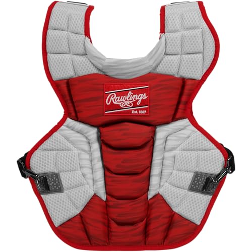 Plastron Rawlings Velo 2.0 en finition premium écarlate et blanc