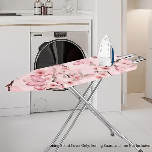 Image of Beauty Cherry Blossom Printed Ironing Board Cover, 15x54 Ironing Board Cover, Resist Scorching and Staining, Elastic Edges,Fashion Home Decor