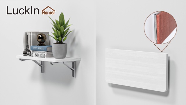 8-Inch Foldable Brackets for DIY Folding Shelves or Tables, L Shelf Brackets Collapsible, Heavy Duty Stainless Steel, Max Load 300lbs, Silver, 2 Pcs