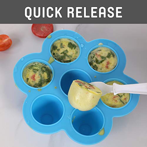 Aozita Silicone Egg Bites Molds For Instant Pot Accessories - Fits Instant Pot 5,6,8 Qt Pressure Cooker, Reusable Baby Food Storage Container And Freezer Tray With Lid, Sous Vide Egg Poacher #TOP3