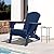 LOUNZY Folding Adirondack Chair, HDPE All-Weather Folding Patio Chair Chair with Cup Holders, Outdoor Patio Adirondack Chair for Deck Lawn Fire Pit, Navy