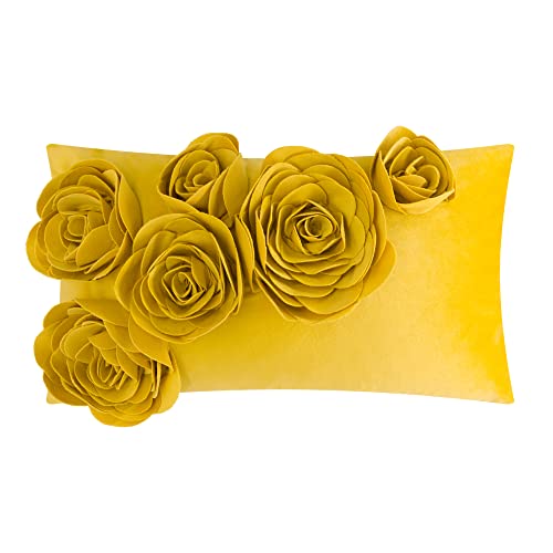 Jwh Fundas De Almohada Decorativas De Terciopelo Con Diseño De Flores 3d, Fundas De Almohada Rectangulares Hechas A Mano, Para Cama, Sofá, Sala De Estar, Dormitorio, 14 X 24 Pulgadas, Color Amarillo Jwh Fundas De Almohada Decorativas De Terciopelo Con Diseño De Flores 3d, Fundas De Almohada Rectangulares Hechas A Mano, Para Cama, Sofá, Sala De Estar, Dormitorio, 14 X 24 Pulgadas, Color Amarillo