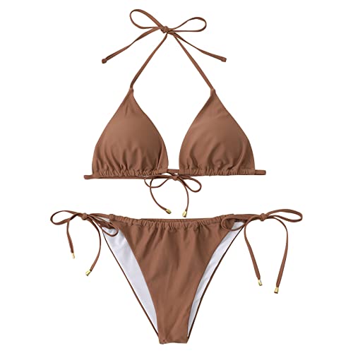 Maillot de bain femme 2 pièces marron pour vos vacances au soleil