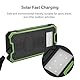 Solar Powerbank, 20000 MAh Solar Ladegerät USB 2 Ausgänge Kabellose Powerbank Schnellladung Handy-Ladegerät mit Taschenlampe für Camping Wandern Ausflüge Im Freien(Grün)