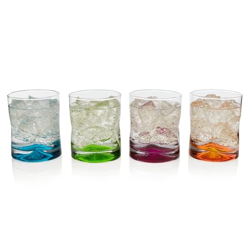 Libbey Impressions Colors Rocks Glasses, Set of 4