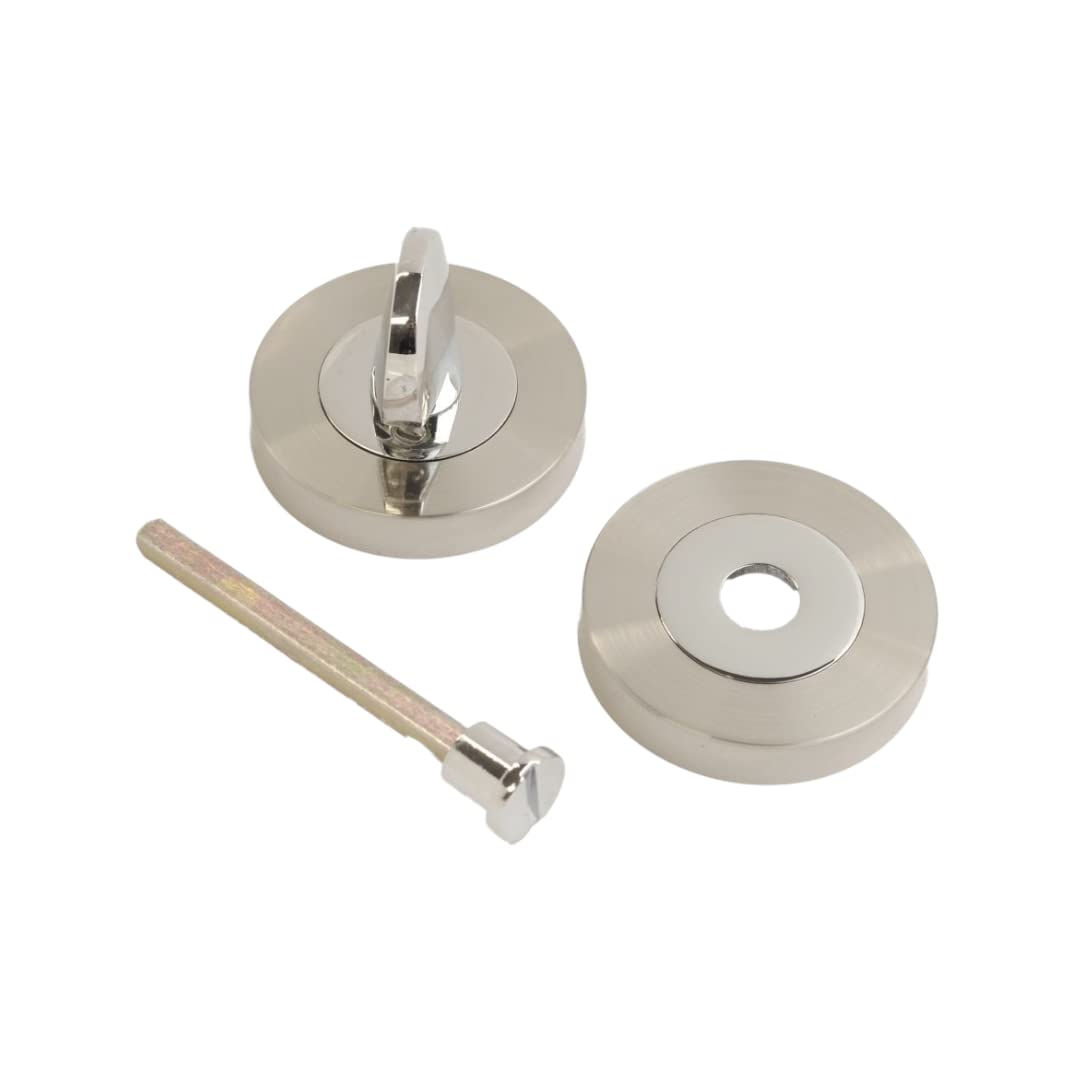 Vibe Bathroom Turn Keyhole Escutcheon On Chrome/Satin Chrome Plated Keyhole Cover On Chrome/Satin Chrome Plated For Bathroom Turn Internal Doors For Security And Protection From Key Damage