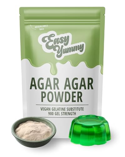 EASY YUMMY - Agar Agar (100g), Vegan Gelatin Powder, 100% Pure, No Additives, European Quality, Halal