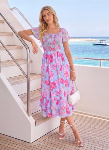 Image of GRACE KARIN Womens Summer Floral Maxi Dress 2026 Flowy Wedding Guest Dress A Line Boho Dresses Fashion Clothing with Pockets