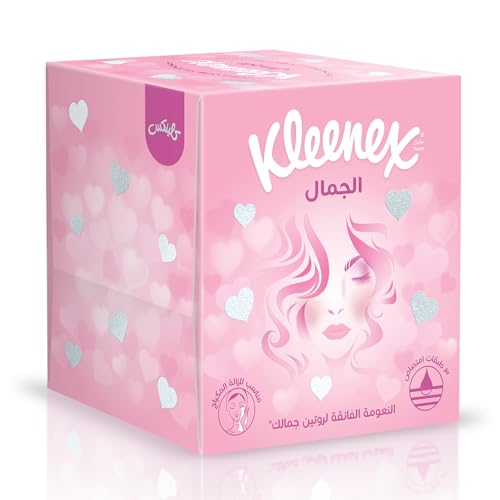 Kleenex Beauty Cube Facial Tissues 3-ply for Ultimate Softness Thickness and Absorbency Unscented 1 Box x 50 Sheets - Assorted