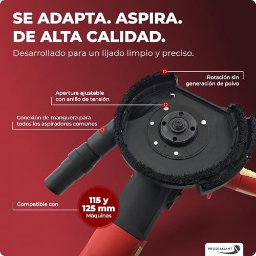 Miniatura 3 de Prodiamant Capuchón De Aspiración Para Amoladora Angular De 125 Mm Con Disco De Diamante De 125 Mm En Juego