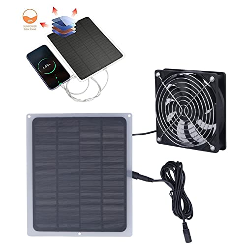 Jiawu Solarventilator, 6 W, Wetterfester, Solarbetriebener Ventilator, Solarpanel-Lüfter-Kit mit Schutznetz… – Bild 7