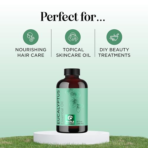 Image of Pure Eucalyptus Essential Oil 4oz Invigorating Home Spa Aromatherapy and Natural Bath Oil - Eucalyptus Oil for Diffuser Dry Scalp Care and DIY Skin Care