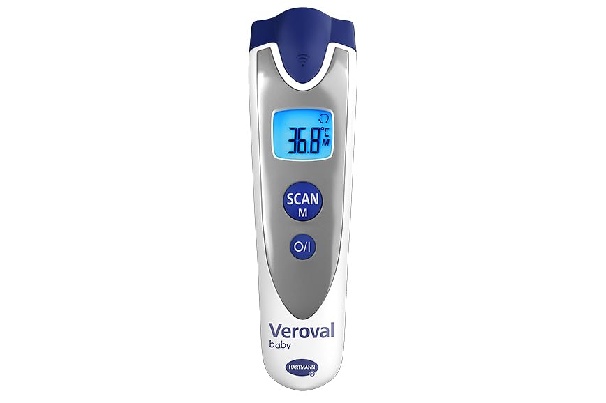 Veroval baby Infrarot-Thermometer Silber, Berührungslose und Geräuschlose Messung,...