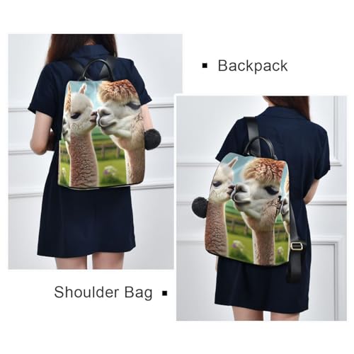 Mochila antirrobo de alpaca para mujer con cremallera trasera oculta 7