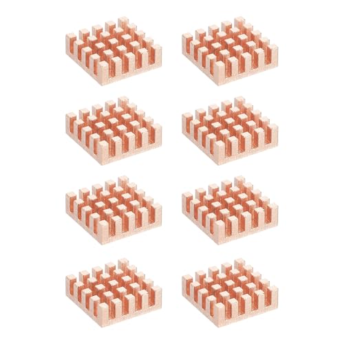 PATIKIL Copper Heatsink 15x15x5mm, 8 Pcs Heat Sink Cooler Radiator for Raspberry Pi Chip CPU Power Transistor FET IC Power Amplifier