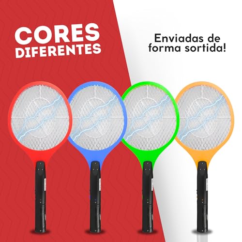 Raquete Mata Mosquito Pernilongo Kit 2 Raquete Elétrica Bivolt Recarregável