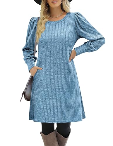 Image of Zeagoo Women Fall Winter Dress Knitted Pullover Dresses