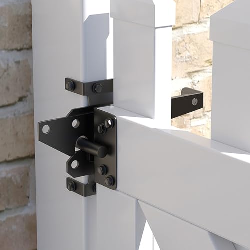 Image of Self-Locking Stainless Steel Gate Latch for Wooden Fence,Post Mount Automatic Gravity Door Latch Gate Hardware for Secure Pool /Yard /Garden /Vinyl Fence