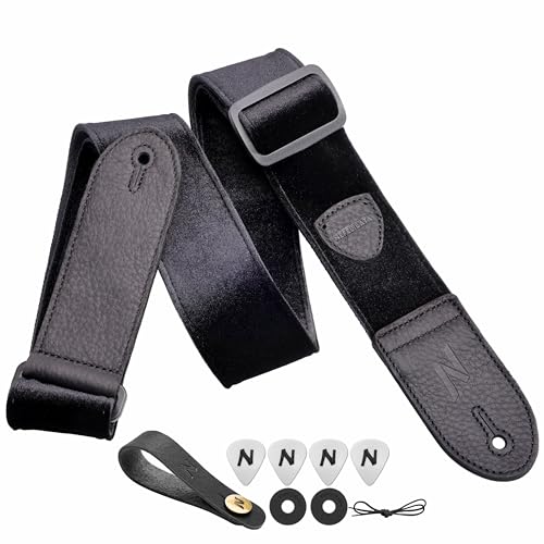 Nefelibata Vintage Velvet Guitar Strap with Accessories