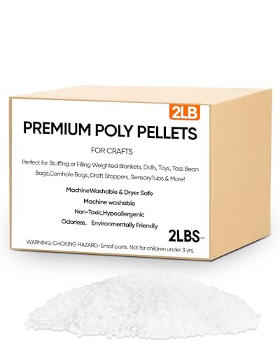 2 lb Poly Pellets Weighted Stuffing Beads，Bean Bag Filler Beads,Plastic Pellets Weighted for Stuffed Animals,Poly for Bean Bags, Crafts,Doll and Blankets