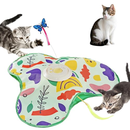 Lifetips ジャパニーズボブテイル 猫 おもちゃ 電動 自動 猫じゃらし 一人遊び 動く玩具 羽付き 充電式 3モード 知育玩具 赤外線感知 複数ペット対応 ストレス解消 狩猟本能刺激 運動不足解消 留守番安心 室内用 静音設計 人気グッズ 安全設計
