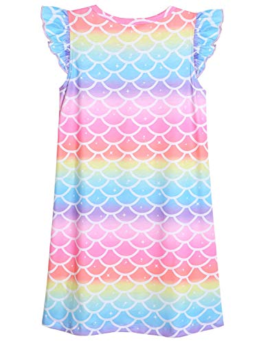 Image of Jxstar 2-Pack Nightgown for Girls Flutter Sleeve Pajamas Cotton Night Dresses