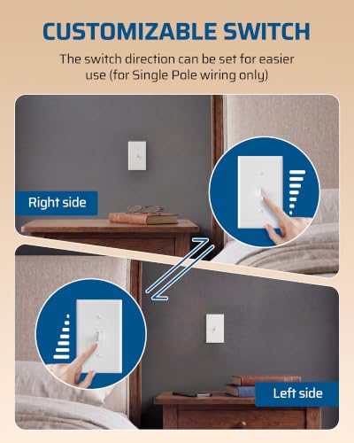 DEWENWILS 2 Pack Toggle Dimmer Light Switch, Single Pole/3-Way - image 6