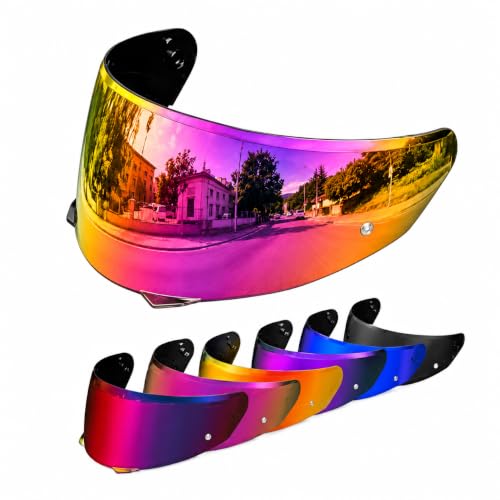 Image of PSLER Shatterproof Motorcycle Helmet Visor for i90 HJ-33,Deep Rose Red | Impact-Resistant ,UV400 Protection, Motorcycle Tinted Face Shield for i90 HJ-33,Visor Replacement