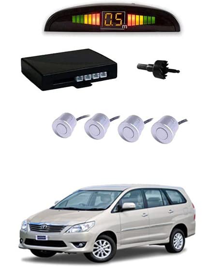 Waterproof White Reverse Car Parking Sensor System Led Display with 4 Parking Sensors Alarm Kit for Innova.-image-14
