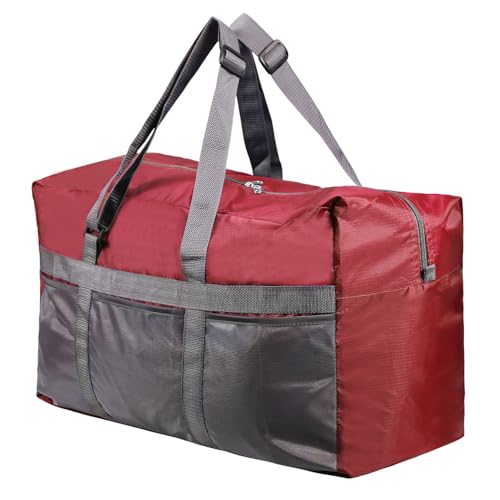 REDCAMP 75L Extra Large Duffle Bag Lightweight, Water Resistant Travel Duffle Bag Foldable for Men Women, Wine Red