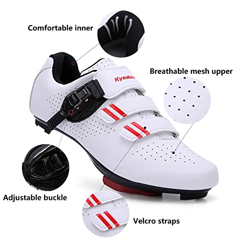 Image of Mens Womens Cycling Shoes Compatible with Pelaton Bike Shoes Road Bike Shoes Riding Bicycle Pre-Installed with Delta Cleats Clip Indoor Outdoor Pedal