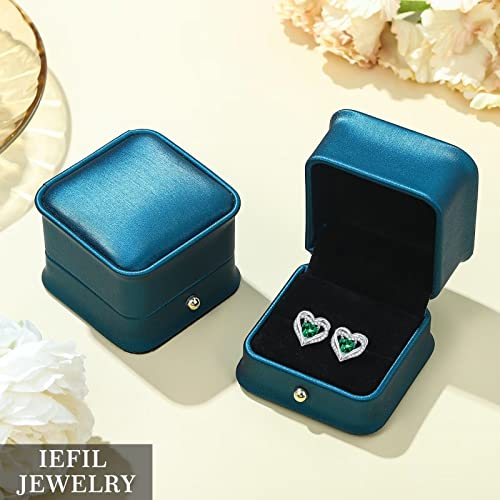 Iefil Heart Earrings For Girls, 925 Sterling Silver July Birthstone Red Ruby Heart Stud Earrings For Teen Girls Women Mothers Day Anniversary Valentines Day Birthday Gifts For Women Her Wife Jewelry #TOP6