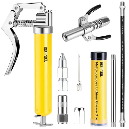 KOOPOOL Mini Grease Gun Kit, 4500 PSI Grease Gun with Upgraded...