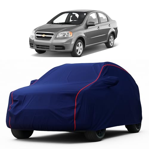 Image of Heavy-Duty Car Cover for Compatible with Chevrolet Aveo (2006 to 2025 All Models) Deluxe Car Protection Cover - Waterproof & UV-Resistant All-Season Exterior Protection