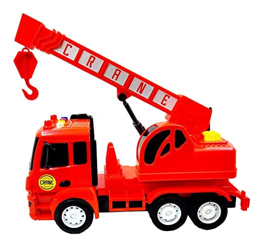 MDM HUB Unbreakable Friction Power Fire Rescue Truck Toy Pull Back Vehicles Engineering Toys Truck with Light & Sound for Kids Boys Girls (Multicolor) (Rescue Crane)