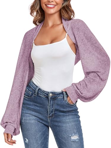 Image of ZAFUL Women's Sheer Shrug Y2K Long Sleeve Cardigans 2026 Irregular Tie Front Bolera
