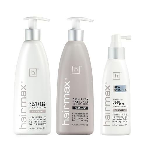 Hairmax Density Haircare Shampoo, Conditioner & Booster Set - For Thinning Hair - Supports Hair Density - Invigorates Hair & Scalp - For Men & Women - 10 fl oz (2 Bottles) & 4 fl oz (1 Bottle)