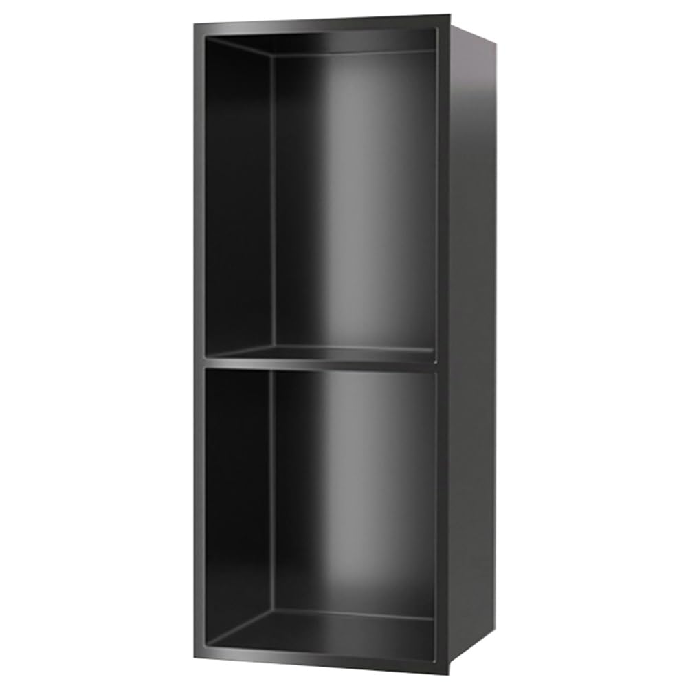 Stainless Steel Bathroom Niche, Modern Built-In Storage Organizer Shelf, Recessed Shower Shelf For Living Room Bedroom Kitchen, Easy To Install ( Color : Black , Size : 70x28x12.5cm/2.29x0.91x0.41ft )