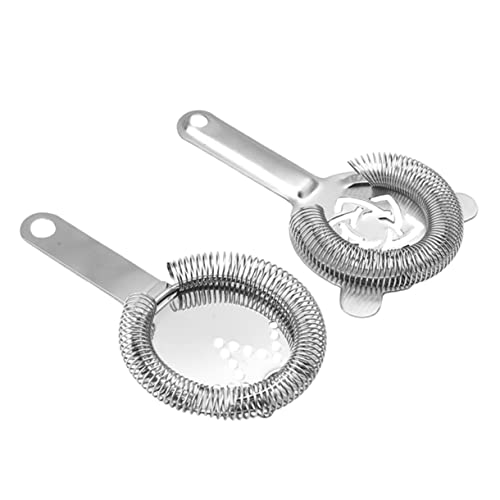 GRIRIW Ice Filter Set 2pcs Stainless Steel Strainer Scoops Bar Strainers for Ice Makers Easy to Clean
