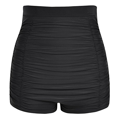 Hilor Women's Retro Ultra High Waisted Swim Shorts Boy Leg Bikini