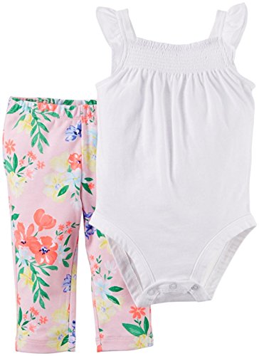 Carter's Baby Girls' Bodysuit Pant Sets 121g448, Floral, 24 Months
