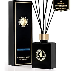 Reed Diffuser -Reed Diffusers for Home- Scent Sticks- Home Fragrance Diffuser Set - Office Air Freshener-Modern Decor- Black Diffuser - Mens Bathroom Decor-Cashmere Vanilla Reed Diffuser Reed Diffusers for Home Scent Sticks Home Fragrance Diffuser Set Office Air Freshener Modern Decor Black Diffuser Mens Bathroom Decor Cashmere Vanilla