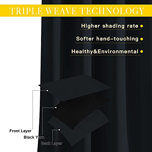 NICETOWN Black Out 144 inch Curtain for Sliding Glass Door, Grommet Thermal Insulated Sound Reducing Window Treatment Wide Draperies for Bedroom/Living Room, W80 x L144, 1 Panel