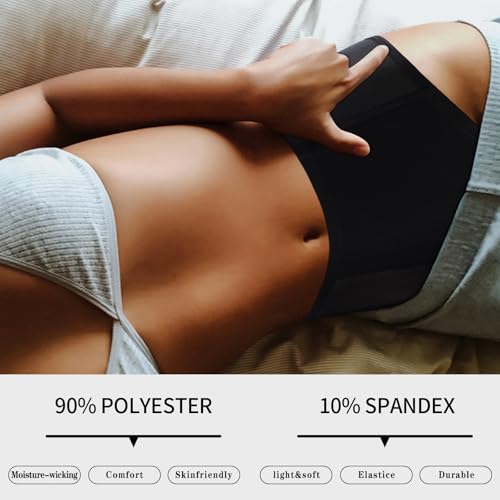 Image of Eiggam Women's Cotton Bikini Panties,High-Cut Full Coverage Stretch Cool Underwear for Women