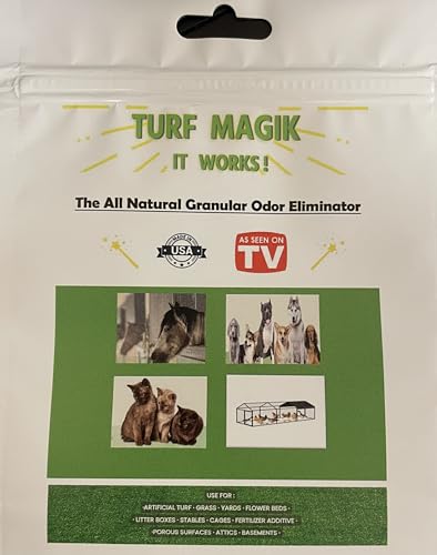 Turf Magik All Natural Granular Odor Eliminator (use to get rid of odors from dogs, cats & animals along with bird/rabbit cages; also works on artificial turf, natural grass & farms)