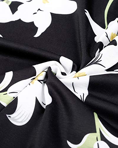 Image of STYLEWORD Womens Sundress Summer Floral Wrap V Neck Backless A-Line Casual Beach Midi Dress