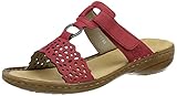 pantoletten damen leder weite h modische Pantolette Rieker Damen 608A7 Sandale, Rot, 38 EU