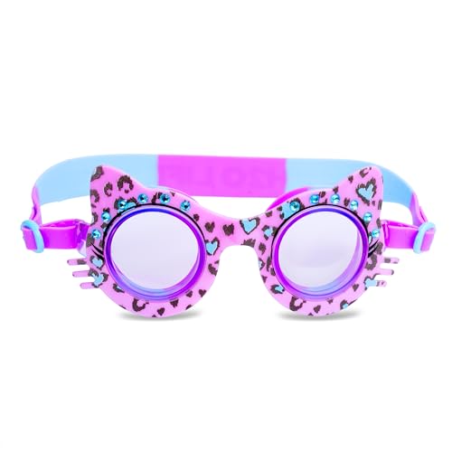 H2O Life Kids Swim Goggles for Girls and Boys Soft Silicone Leakproof Comfortable Swimming Goggle for Children Age 5+ One Size Purple Cheetah