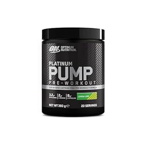 Optimum Nutrition ON Platinum Pump Pre-Workout, Intense Caffeine-Free Pre-Workout Food Supplement with Fruitflow, Beta-Alanine, L-Arginine, L-Citrulline, Lemon Lime Flavour, 20 Servings, 380 g